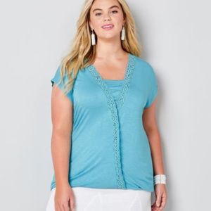 Avenue Lace Trim Knit Top NWT Size 18/20